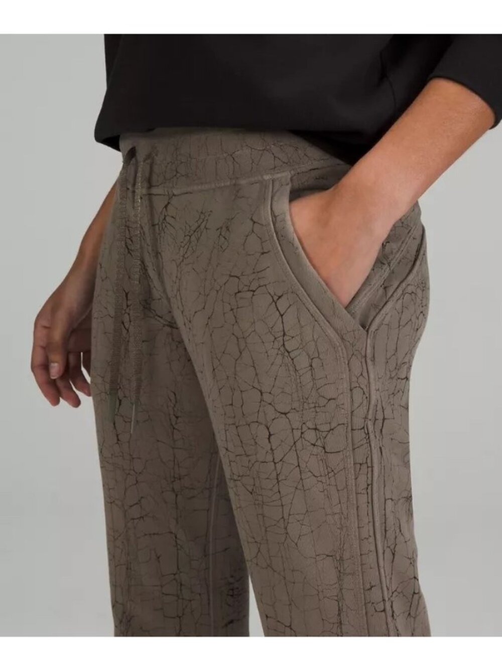 Lululemon Warm Down Gray-Olive Crackle Jogger 7/8 Length Athleisure Women's Sz 4 - Picture 5 of 11